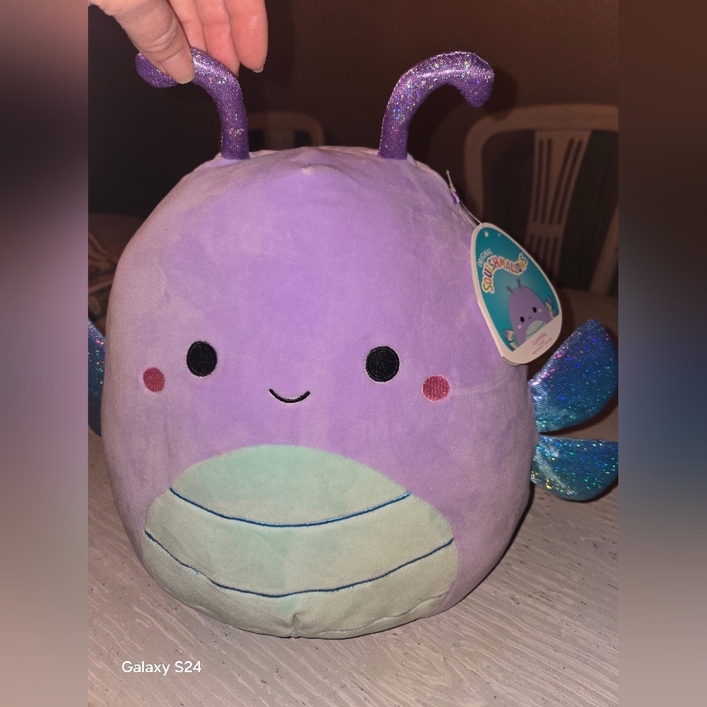 Squishmallows Purple and Teal Stuffed Animal 11 Inch Luvinia Butterfly New